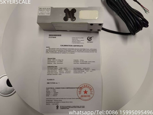 Κύτταρα αισθητήρα φορτίου 100kg Zemic Brand για βιομηχανικές ζυγίσεις πλατφόρμας ζυγίσματος