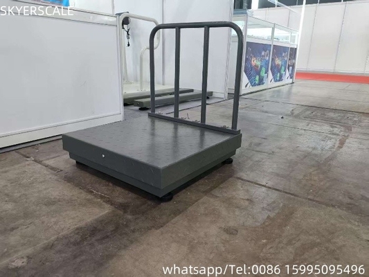Ψηφιακό χάλυβα άνθρακα 500x500mm 300kg Κλίμακα πλατφόρμας με πλάκα ελέγχου και πίσω κάγκελο