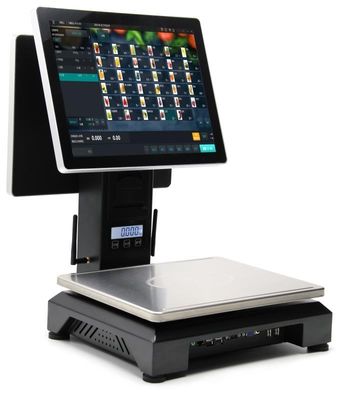 ταμίας PC οθόνης αφής 15,1 ίντσας LCD με το ζύγισμα της λειτουργίας