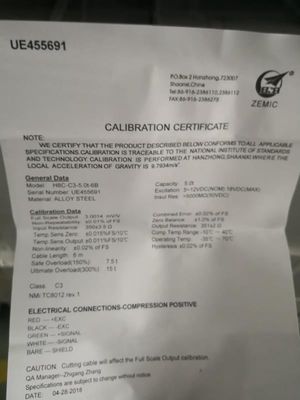 Απόδειξη πετρελαίου κυττάρων φορτίων μηχανών βάρους ακτίνων H8C -2t κουράς Zemic αντιδιαβρωτική